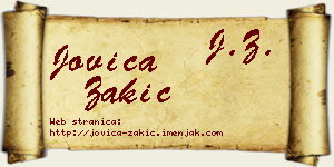 Jovica Zakić vizit kartica